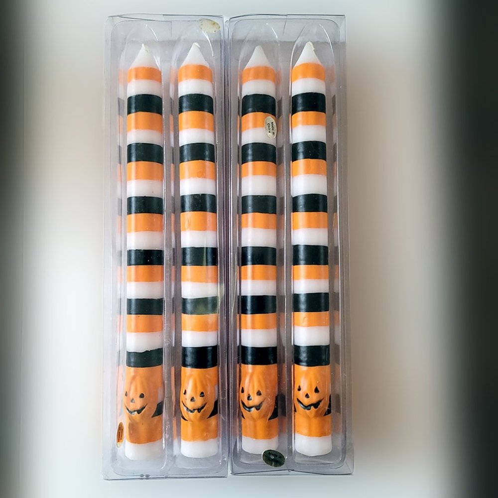 Cool Jack-o-Lantern Halloween Taper Candles - 4pc.